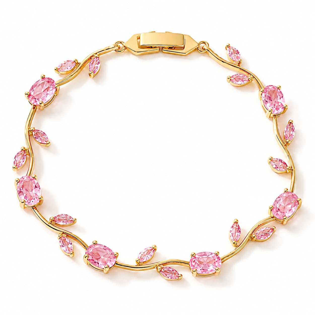 Bracelet for Women, Floral Crystal, Anti Tarnish Jewellery Latest Stylish Bracelet Gifts for Girls Set 2