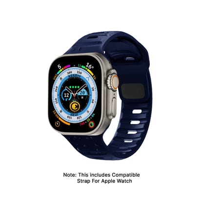 Mars - Magnetic Silicone Apple Watch Strap - Dark Blue-Dark Blue / 42/44/45/49mm
