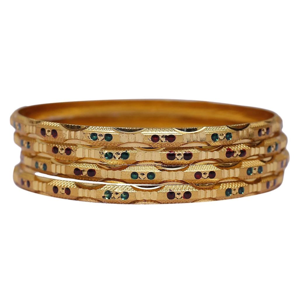 Traditional Fancy Enaminal Design Casual Party Original Hand Work Gold Plated Bangles for Women/Women's Fashion/ Set of 4