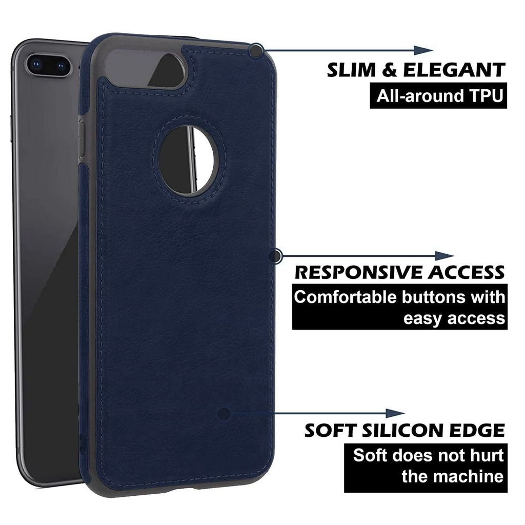 LIRAMARK PU Leather Flexible Back Cover Case Designed for iPhone 7/8