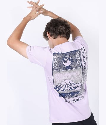 Highlander Men Cotton Slim Fit Printed T-Shirt ( Purple )