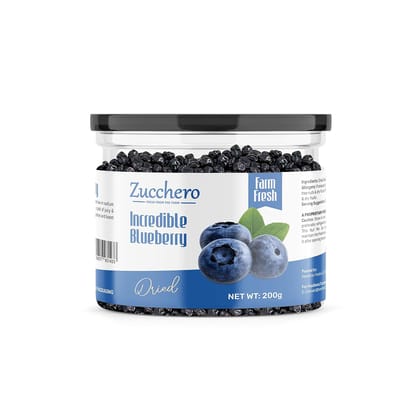 Zucchero Dried Blueberry, Jumbo whole, 200g - Rich Phytoflavinoids | Juiciest Berry | Californian Zucchero Dried Blueberry, Jumbo whole, 200g - Rich Phytoflavinoids | Juiciest Berry | Californian