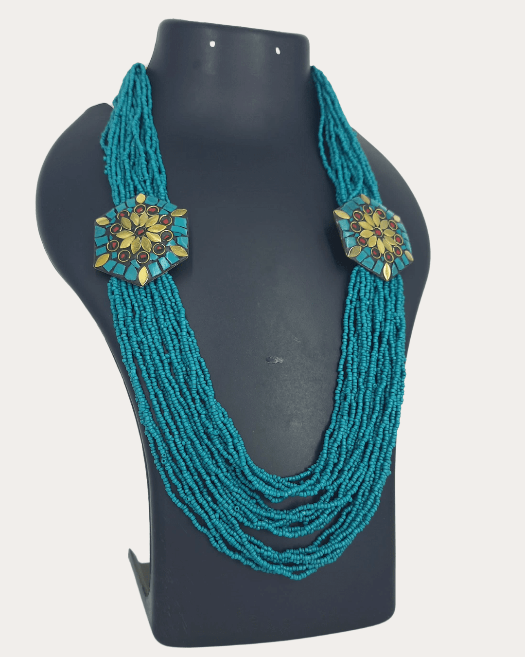 Trib Tibetian Necklace-Emerald green