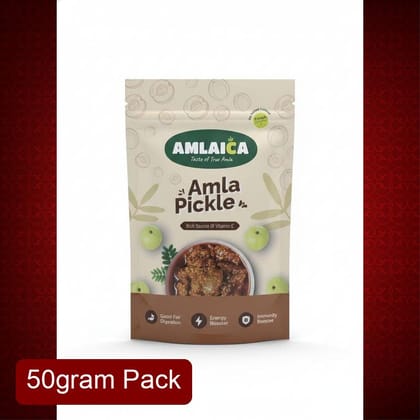 Amlaica Amla Pickle (50g) | Rich Source of Vitamin C & Immunity Booster | Traditional Indian Spicy Pickle