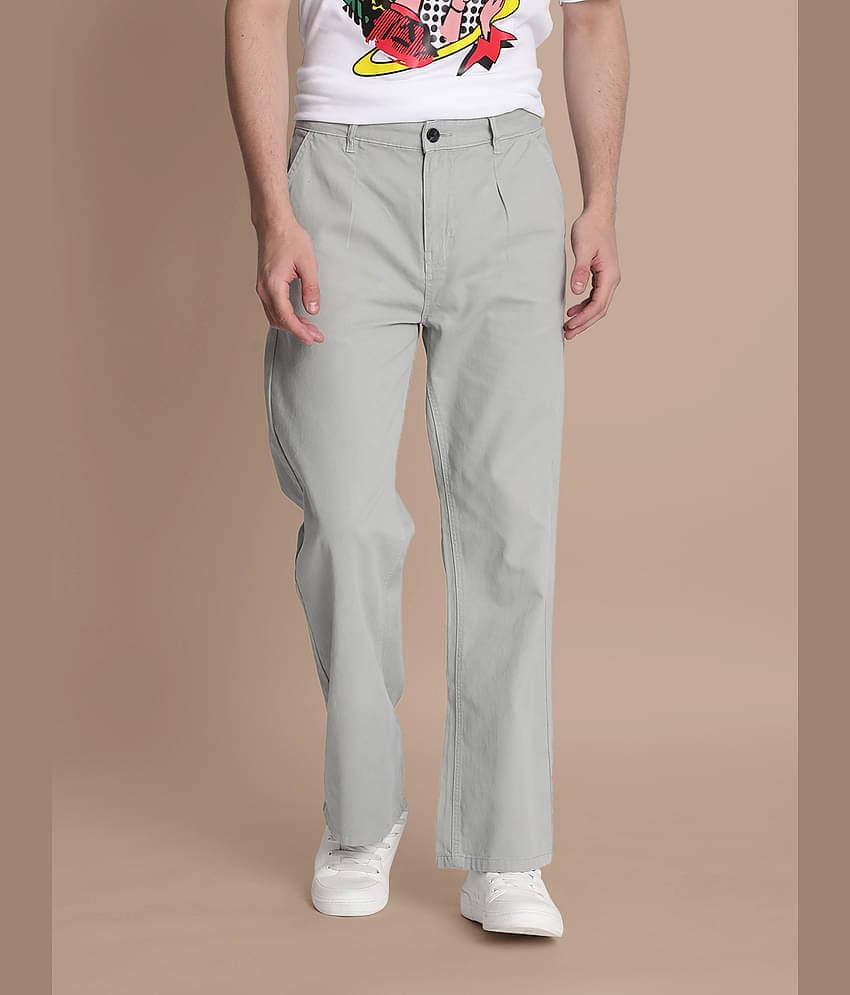 Bene Kleed Loose Balloon Flat Men's Chinos - Grey ( Pack of 1 )