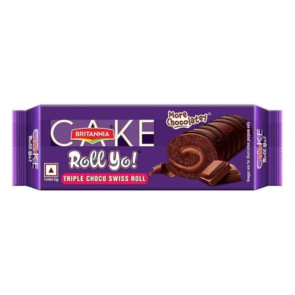 Britannia Cake Roll Yo! Triple Choco Swiss Roll - More Chocolatey, 27 gm