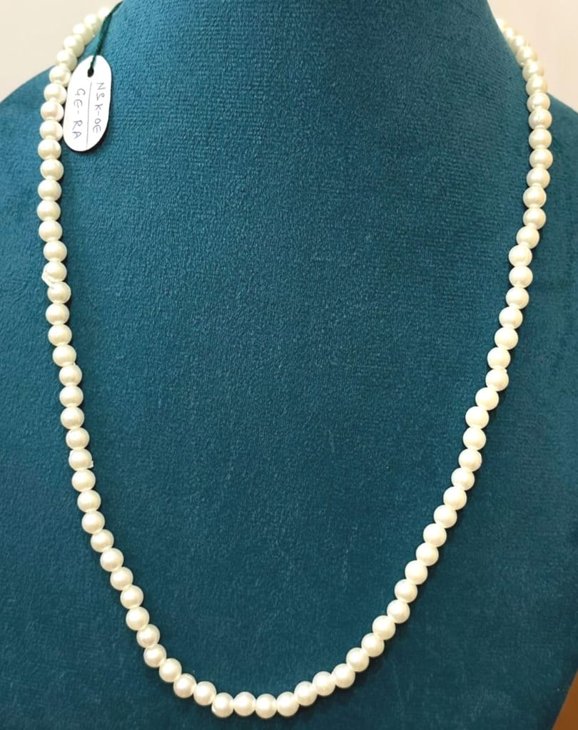 classic single strand off white pearl necklace for groom