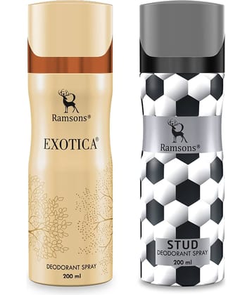 Ramsons - EXOTICA & STUD Deo for Unisex 200ml each ( Pack of 2 )