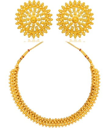 LUV FASHION White Brass Necklace Set ( Pack of 1 )