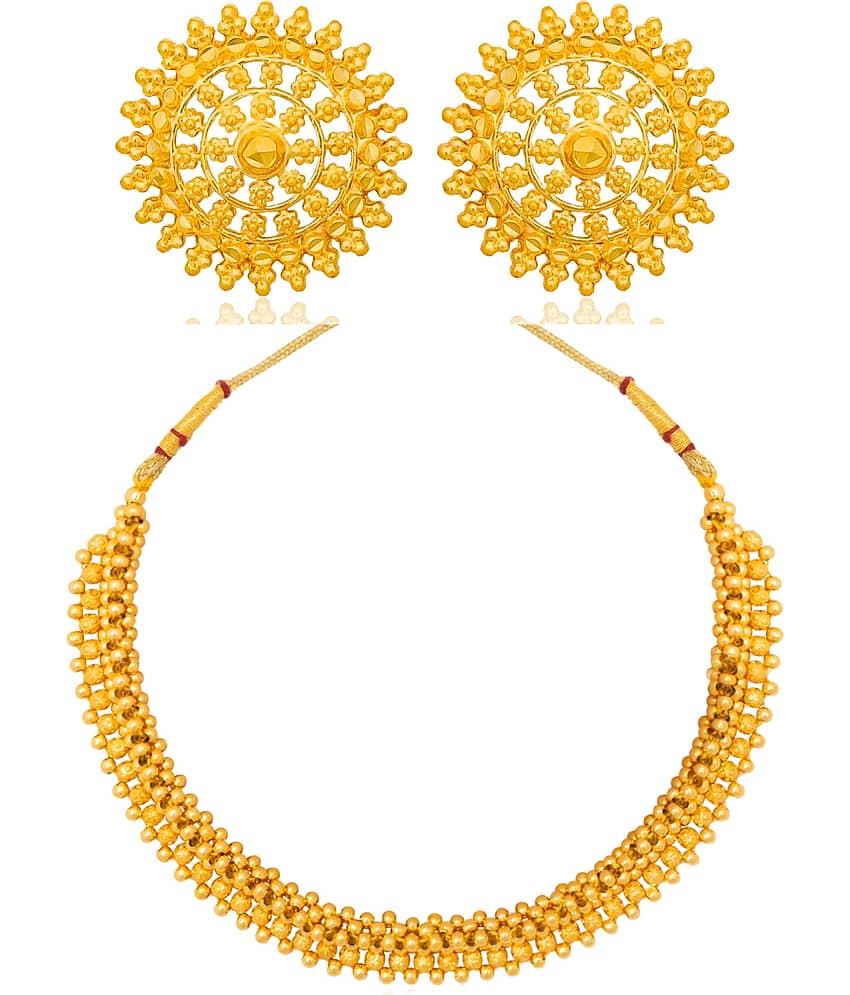 LUV FASHION White Brass Necklace Set ( Pack of 1 )