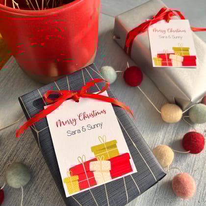 Xmas Ribbon Tags - Gift Wrapped-16 Ribbon Tags