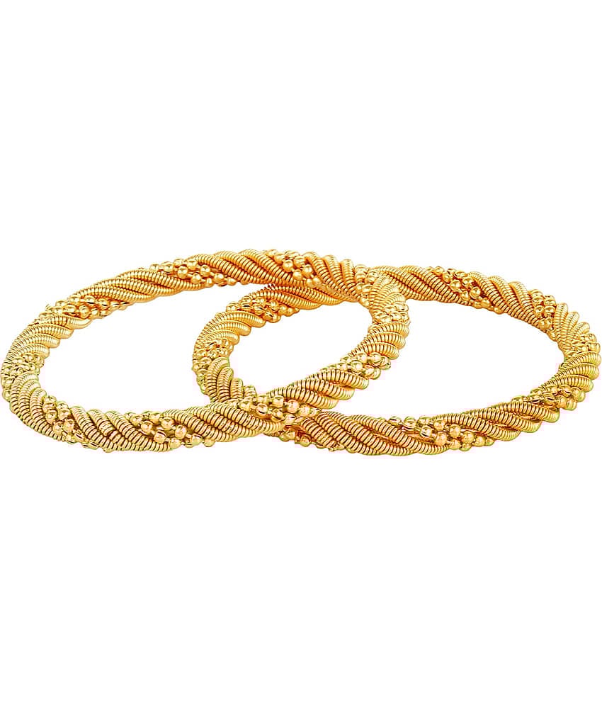 YouBella Jewellery Traditional Gold Plated Bracelet Bangle Set for Girls and Women (2.4)