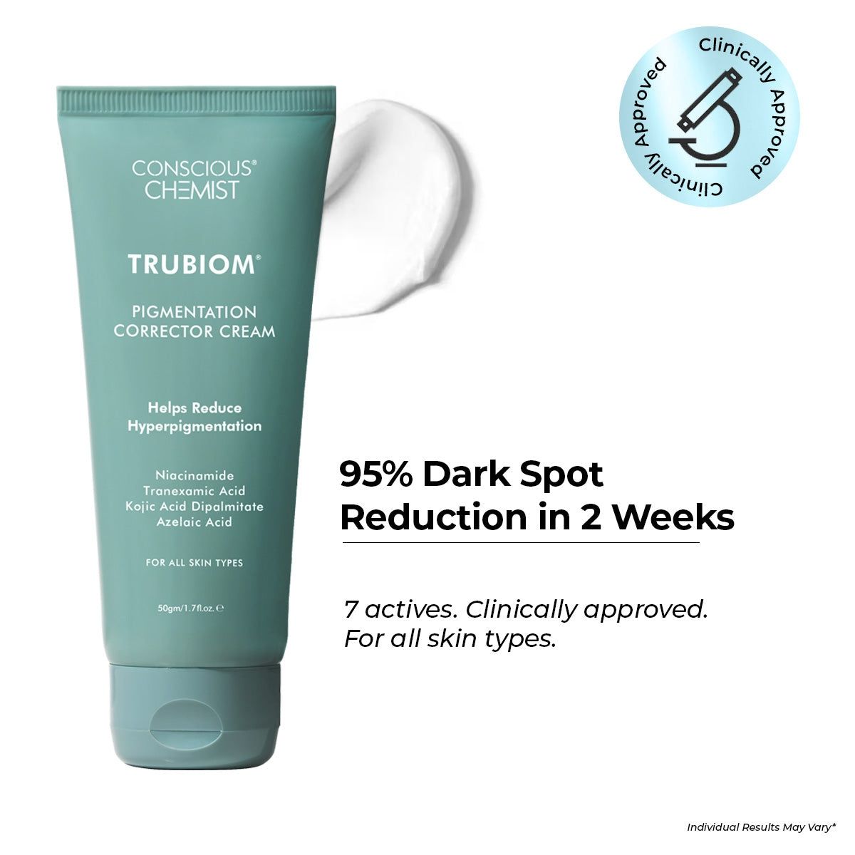 Conscious Chemist Pigmentation Removal Cream, Kojic, Azelaic & Tranexamic Acid, For Dark Spots (50 g)