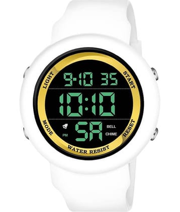 Renaissance Traders - White PU Digital Men's Watch