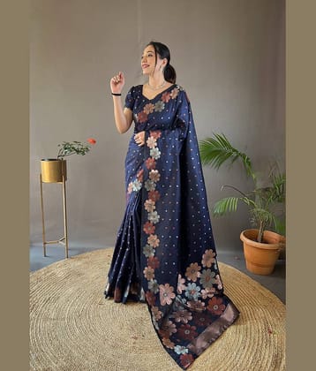 fab woven Art Silk Woven Saree With Unstitched Blouse Piece ( Green )