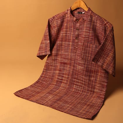 Khadi Kurta Shirt #82-XS / Half Sleeve