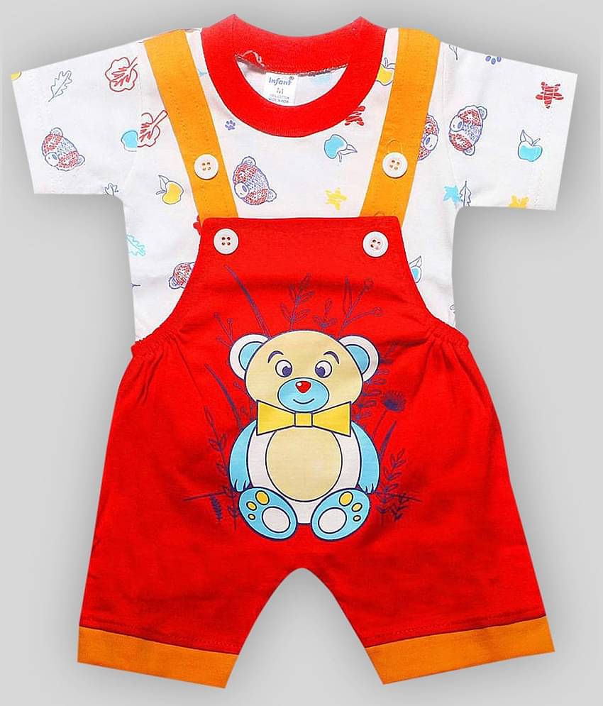 INFANT Pack of 1 Unisex for Baby Cotton Bodysuit ( Multi Color )