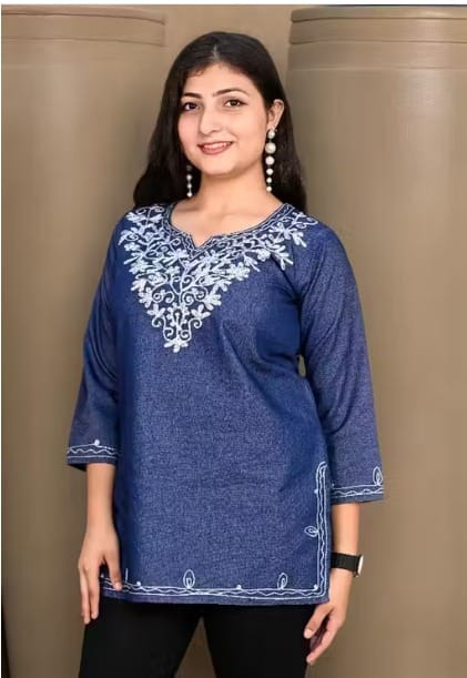 Fancy Denim Short Kurti
