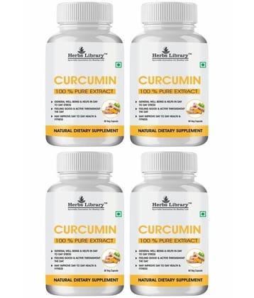 Herbs Library Curcumin Supplement Improve Health & Fitness 60 Capsules Each (Pack of 4)