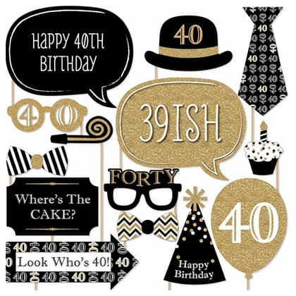 40th Birthday Photo Props - 20PC