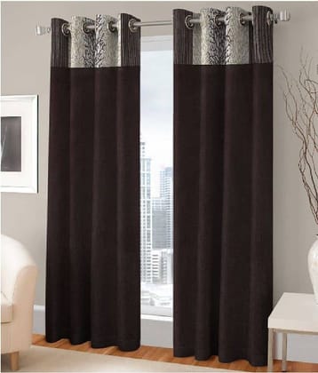 Tanishka Fabs Semi-Transparent Curtain 5 ft ( Pack of 2 ) - Brown