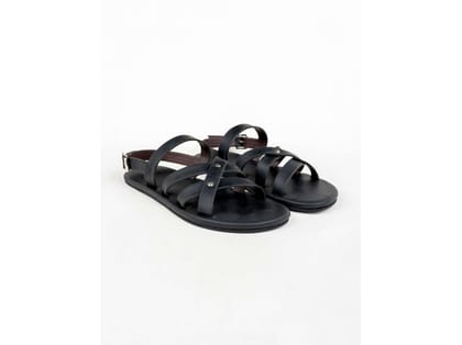 Paaduks Ray Crossover Vegan Leather Black Men Sandals  - UK 6