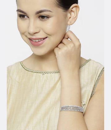 Priyaasi Stylish Silver Plated CZ Stone Bracelet For Women And Girls