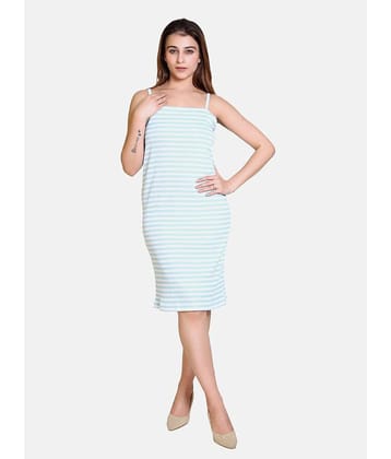 Bombay Velvet - Blue Cotton Blend Women's Asymmetric Dress ( Pack of 1 )