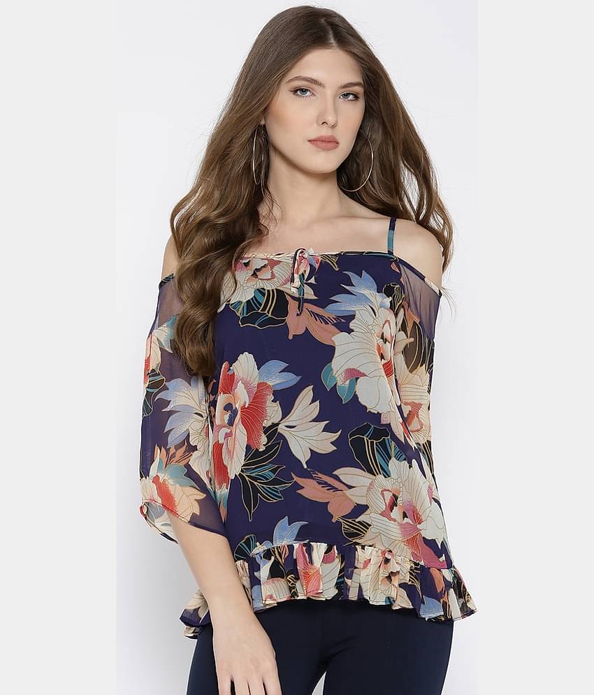 Rare Women's Polyester Regular Top ( Blue )