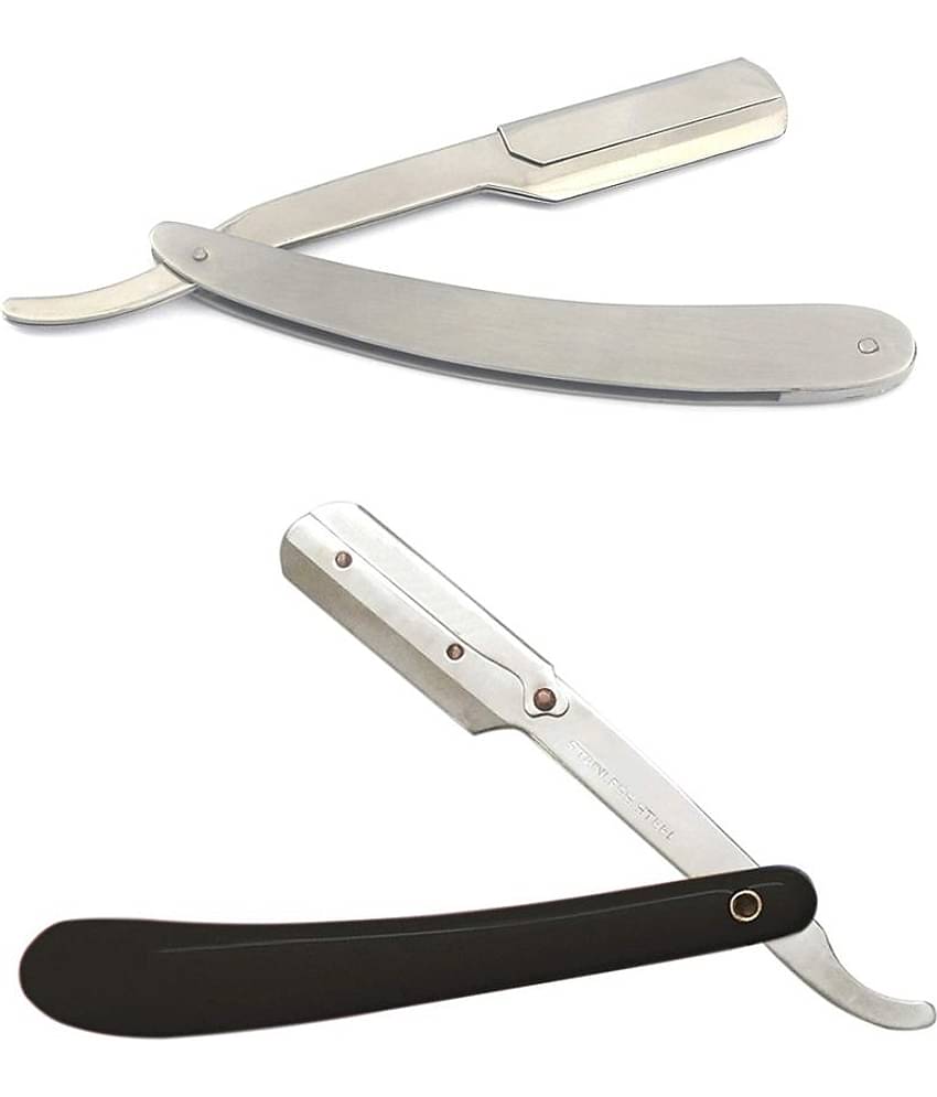 Verceys Professional 100% Stainless Steel Straight Edge 2 Barber Razor Straight Razor 2 Pack of 2