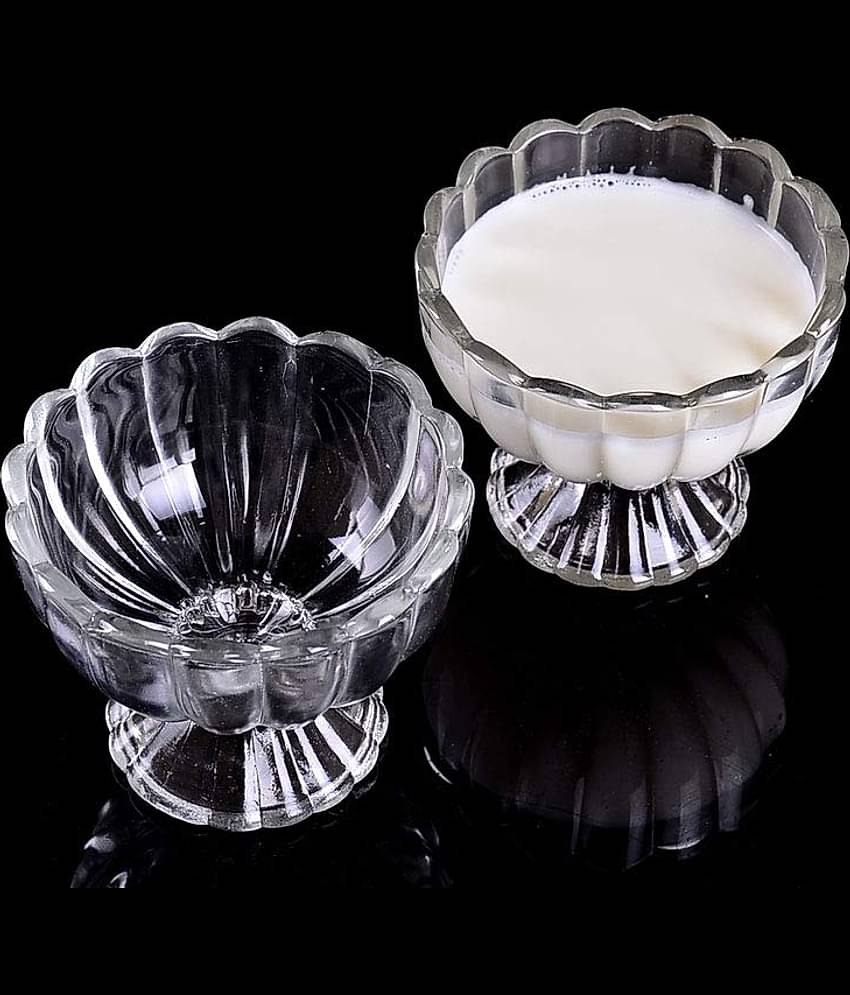Somil Designer Ice Cream Bowl Glass Dessert Bowl 80 mL ( Set of 2 )