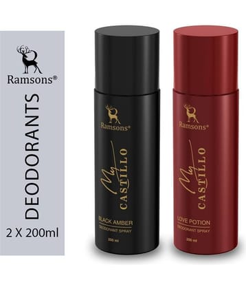 Ramsons - MY CASTILLO BLACK & CASTILLO LOVE POTION Deodorant Spray for Unisex 400 ml ( Pack of 2 )