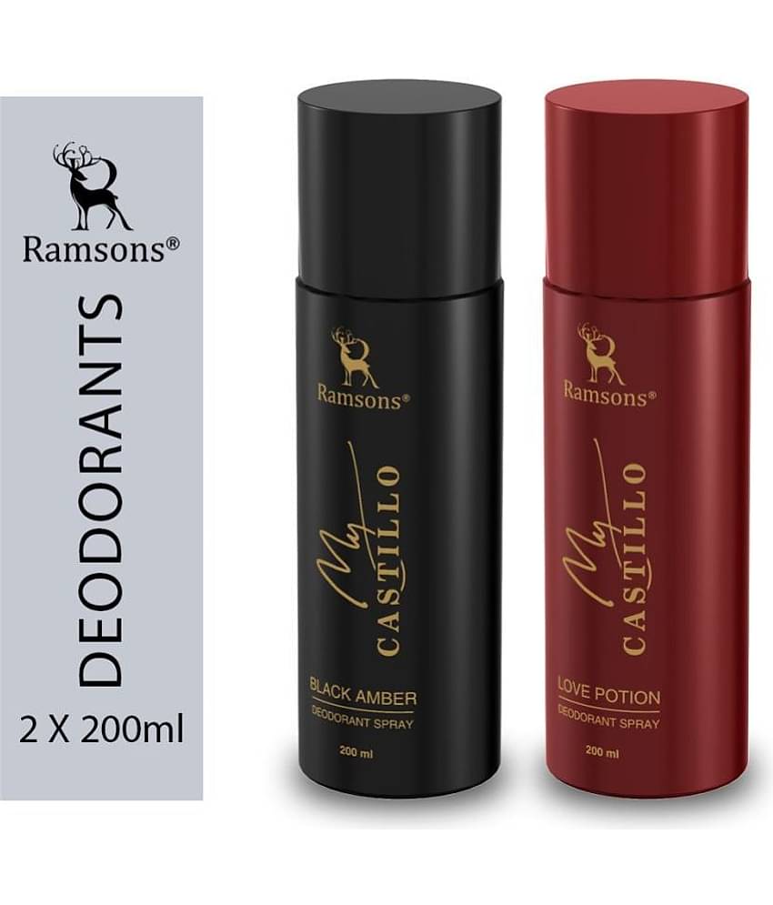 Ramsons - MY CASTILLO BLACK & CASTILLO LOVE POTION Deodorant Spray for Unisex 400 ml ( Pack of 2 )