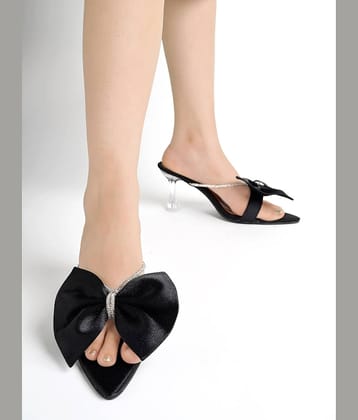 Shoetopia - Black Women's Slip On Heels