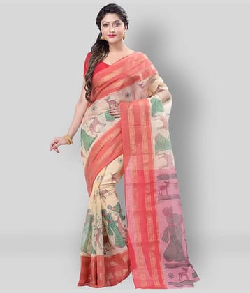 Desh Bidesh Cotton Blend Printed Saree Without Blouse Piece ( Multicolor )