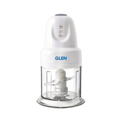 Electric Vegetable Chopper, 2 Stainless Steel Blade, Whisking Disc 0.6 Litres Bowl, 250W - White (4043 Turbo)