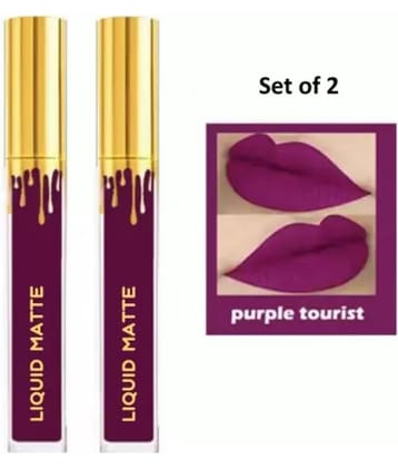 BLUSHIS Purple Waterproof Matte Lipstick (Pack of 2)