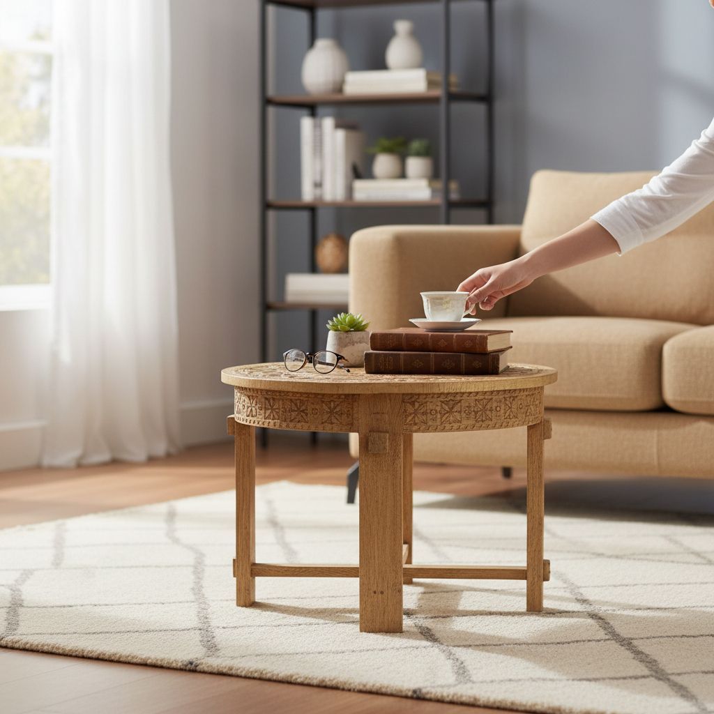 Wooden Round Side Table-Coffee Table