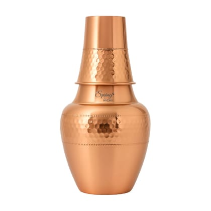 LA'FORTE  Copper Bottle Venus Jar 1400 ml (Sea Green)-Plain without Coating
