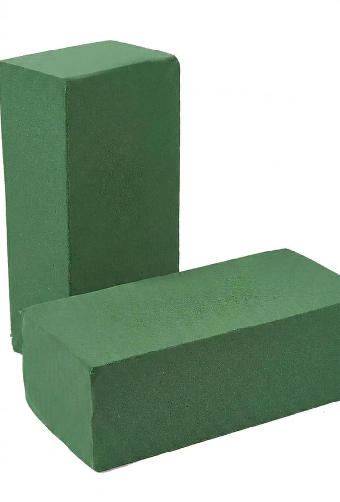 Premium Floral Foam Bricks for Fresh Flower Arrangements - Water Absorbent Green Styrofoam Blocks for DIY Crafts, Wedding Decor, Party Florals & Centerpieces (Pack of 2 Pcs) | Size - 9x2.7x3.8 inches - Flowers | Buy online on ZillyBuy