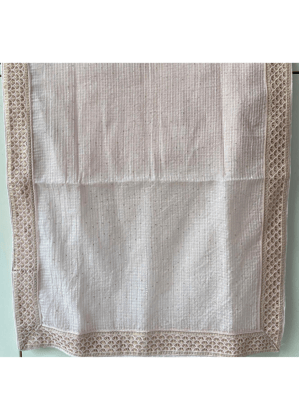 CREAM KOTA POWDER PINK STOLE