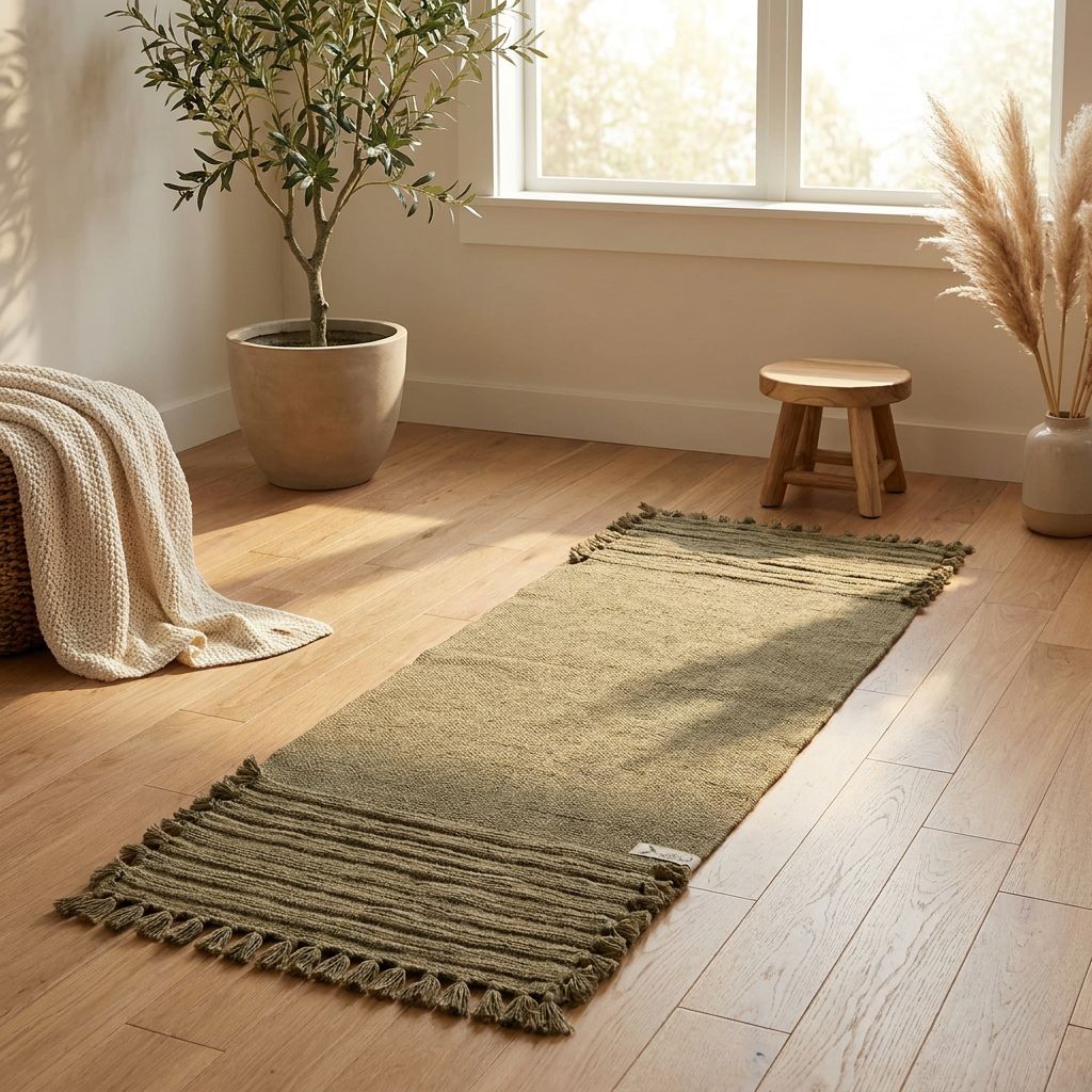 Herbal-Dyed Organic Cotton Yoga Mat | Khakhi