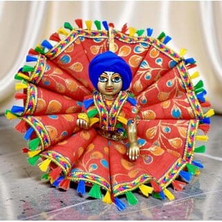 Vibrant Laddu Gopal Ji Dress with colourful Border  Handcrafted Devotional Wear