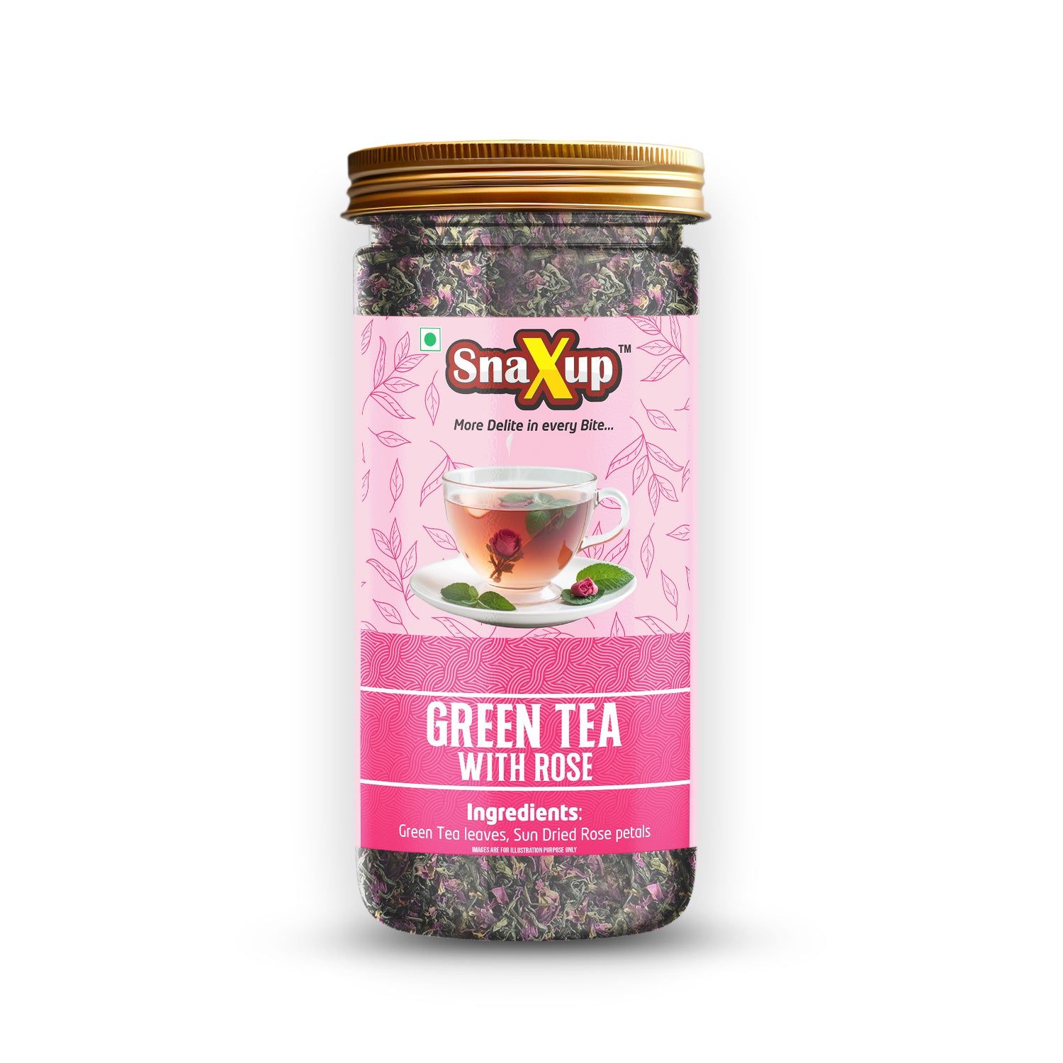 SnaXup Green Tea With Rose Tea 80Gm