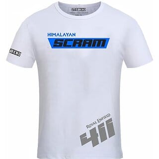 FastB Men Typography Round Neck White T-Shirt