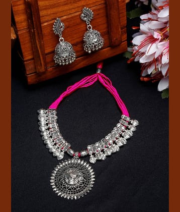 YOUBELLA Pink Alloy Necklace Set ( Pack of 1 )