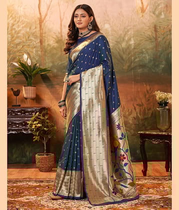 Samah Silk Woven Saree With Unstitched Blouse Piece ( Red )