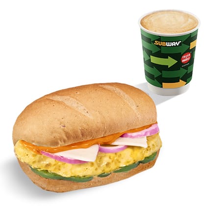 Cheesy Omellette Sandwich (10cm) + Coffee