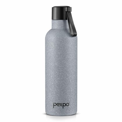 Pexpo Stainless Steel 24 Hrs Hot & Cold Vacuum Insulated Water ISI Certified Flask, 500ml, Grey, Oslo |Eco-Friendly | BPA Free | Durable | Gym | Travel | Trekking | Hiking |Sports | Thermosteel