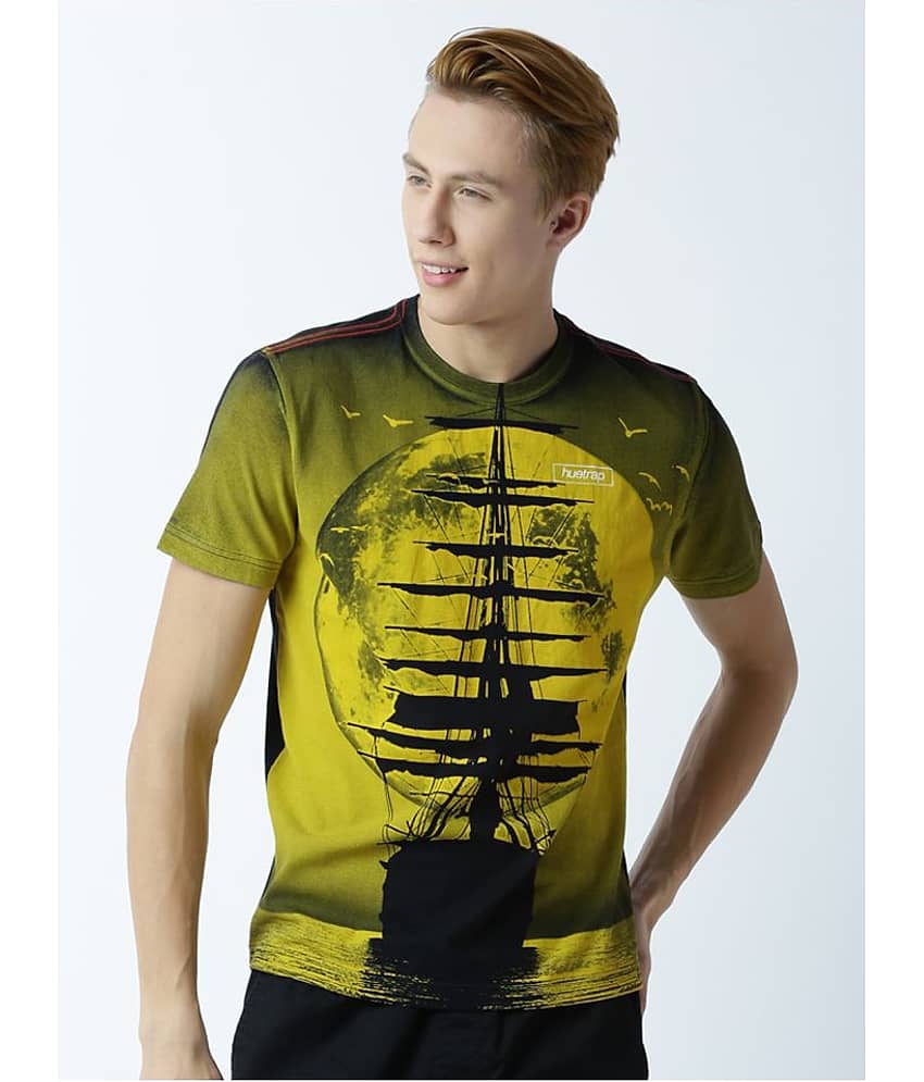 Huetrap Pack of 1 Cotton Regular Fit Men's T-Shirt ( Black )